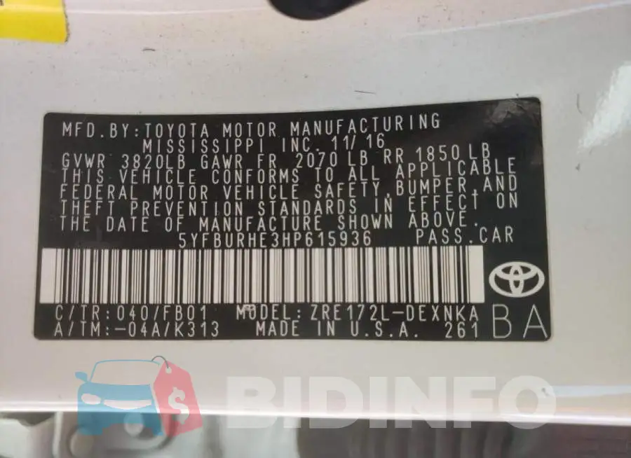 5YFBURHE3HP615936 Photo# 13
