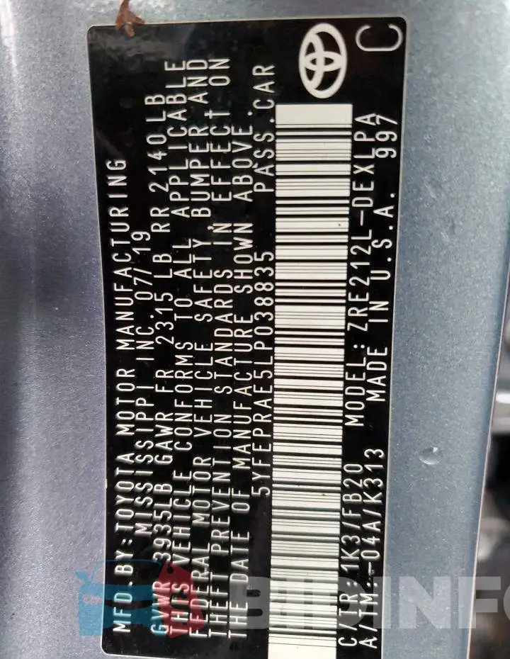 5YFEPRAE5LP038835 Photo# 12