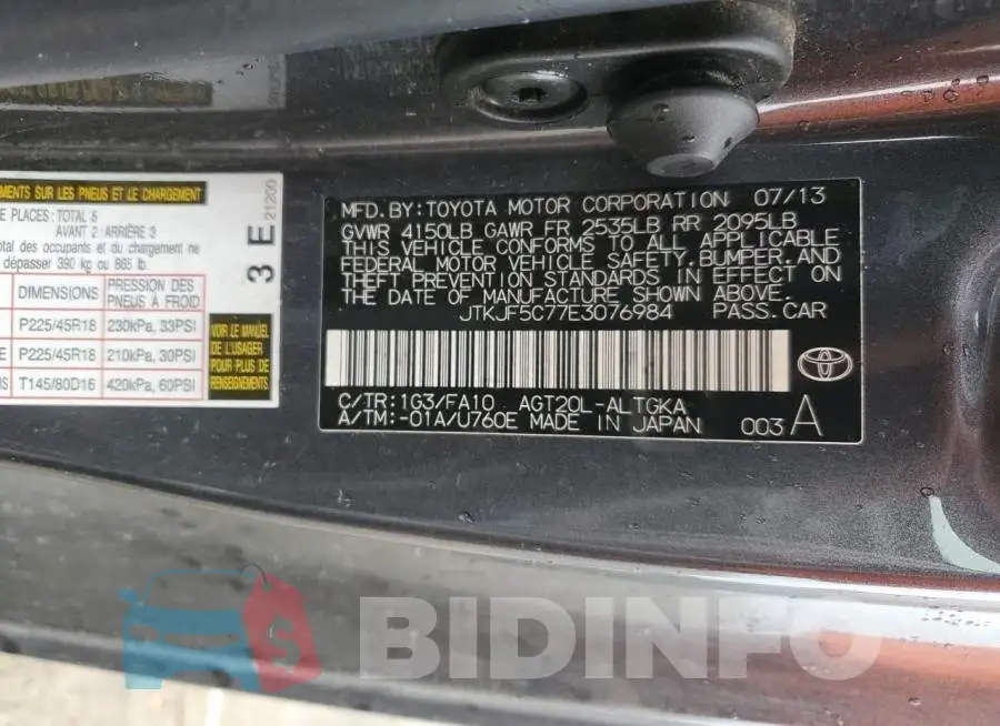 JTKJF5C77E3076984 Photo# 13
