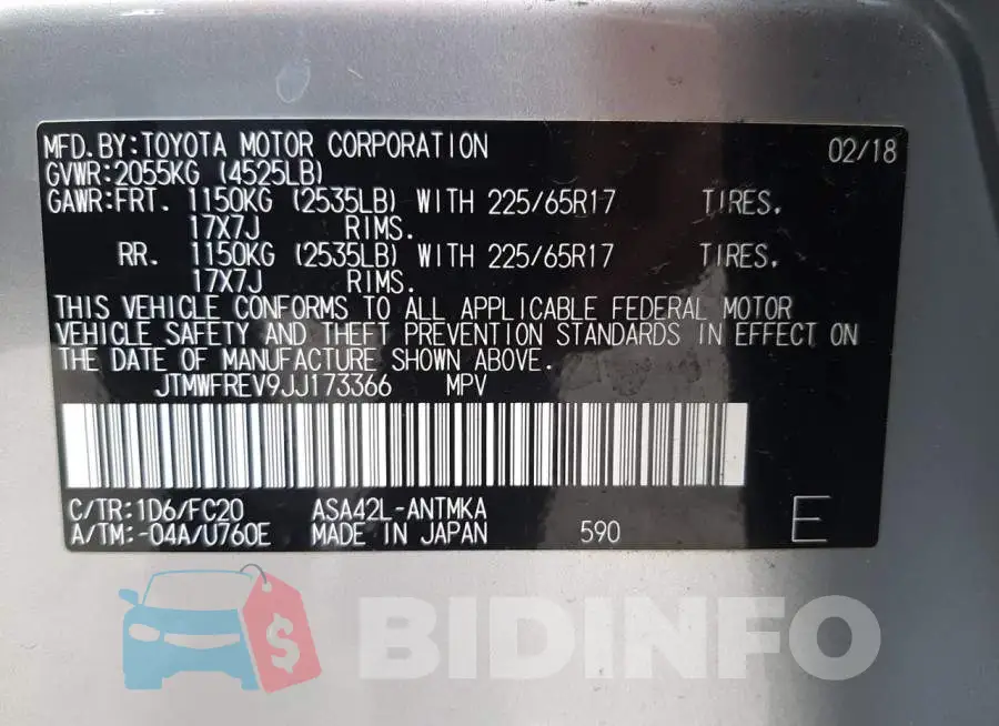 JTMWFREV9JJ173366 Photo# 12