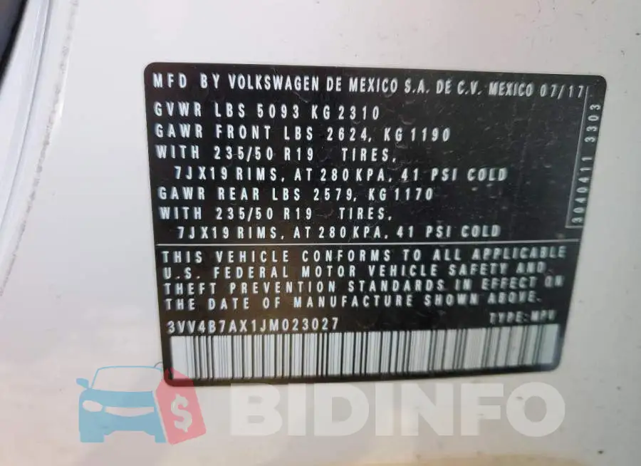 3VV4B7AX1JM023027 Photo# 13