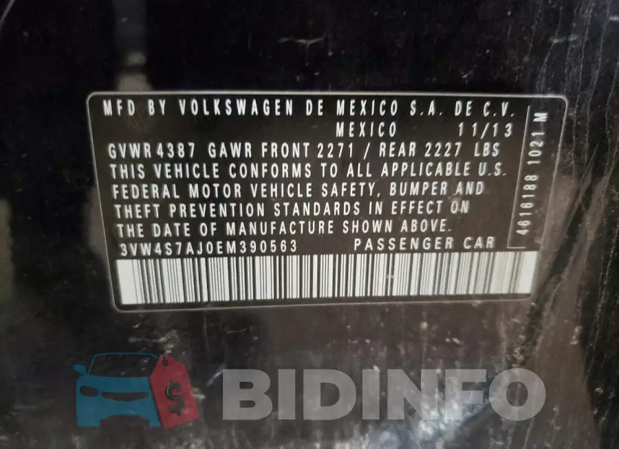 3VW4S7AJ0EM390563 Photo# 12