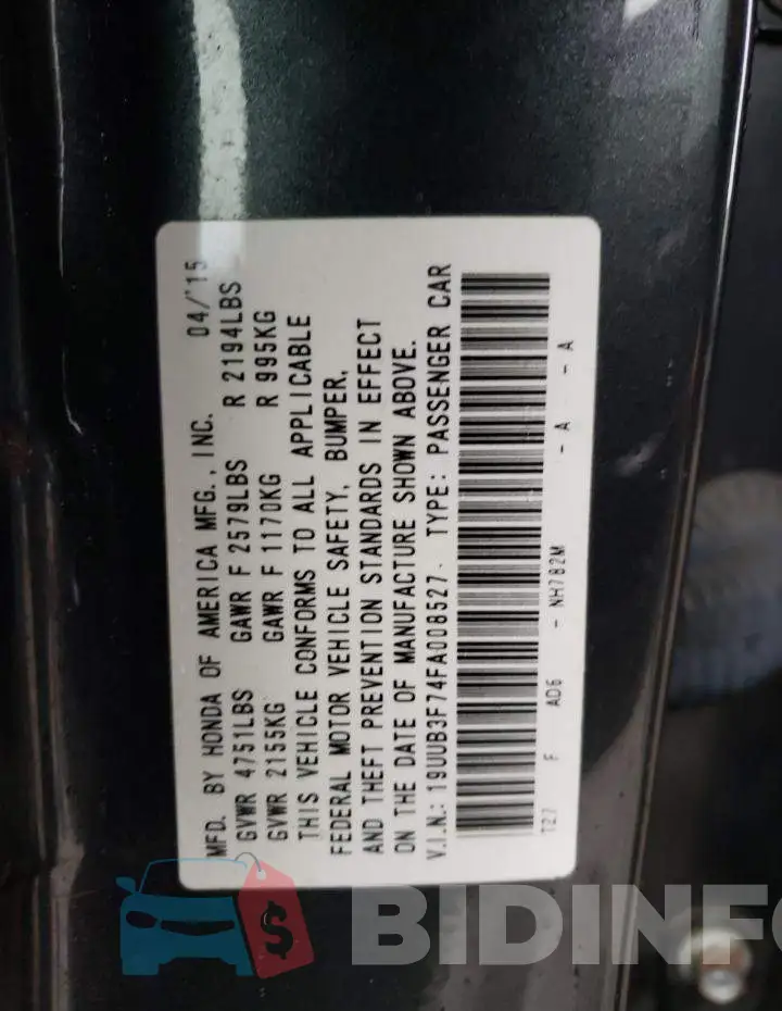 19UUB3F74FA008527 Photo# 12