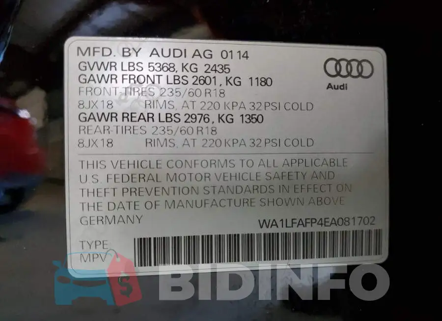 WA1LFAFP4EA081702 Photo# 13