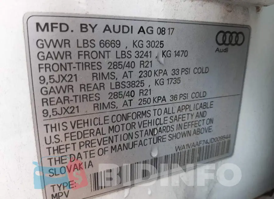 WA1VAAF74JD009544 Photo# 13