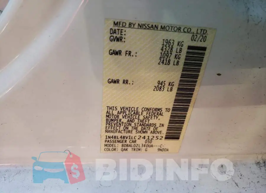 1N4BL4BV1LC241252 Photo# 13