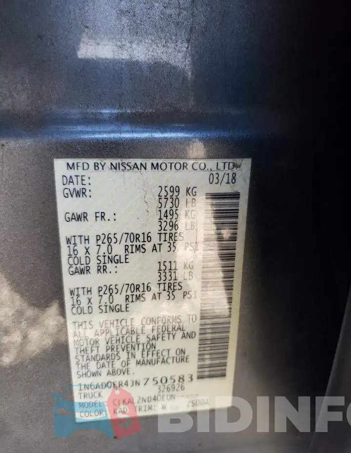 1N6AD0ER4JN750583 Photo# 12
