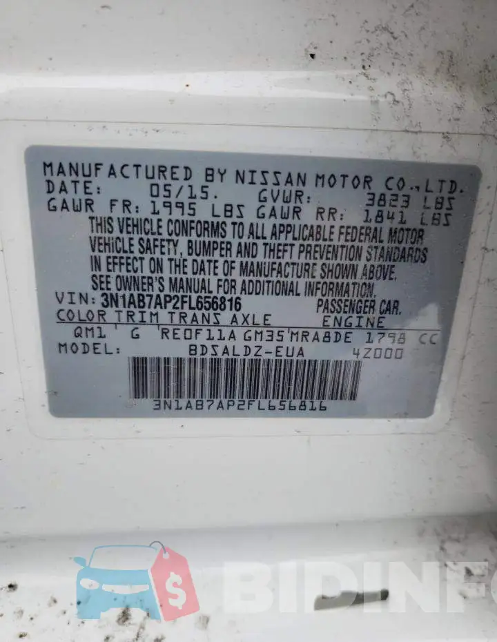 3N1AB7AP2FL656816 Photo# 12
