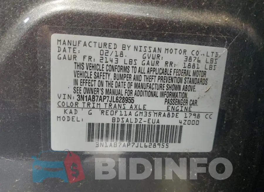 3N1AB7AP7JL628955 Photo# 12