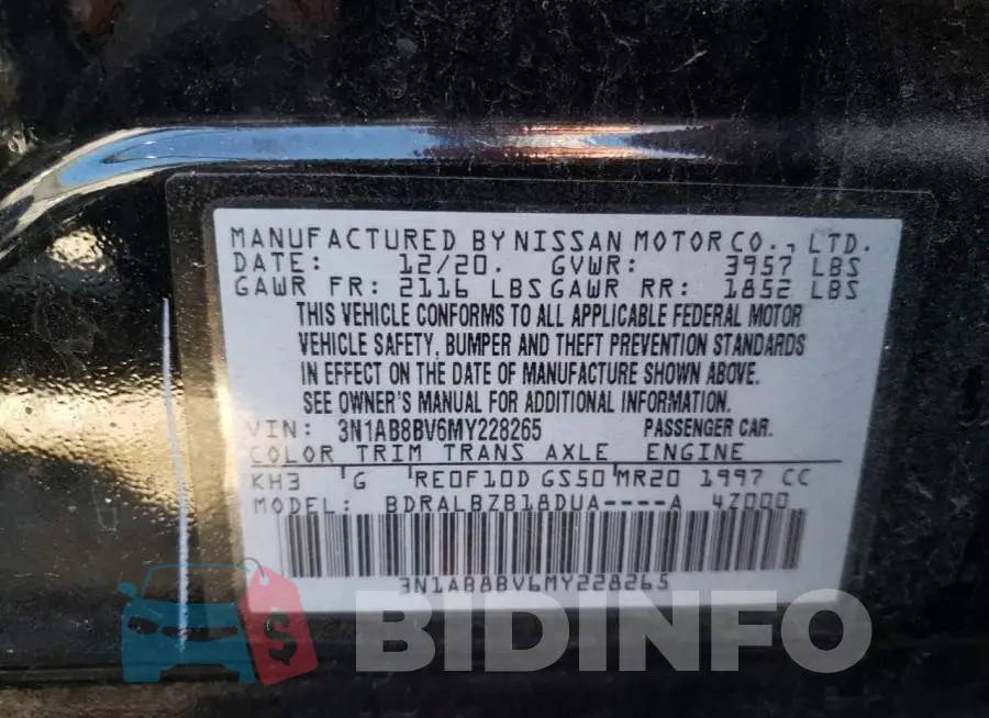 3N1AB8BV6MY228265 Photo# 12