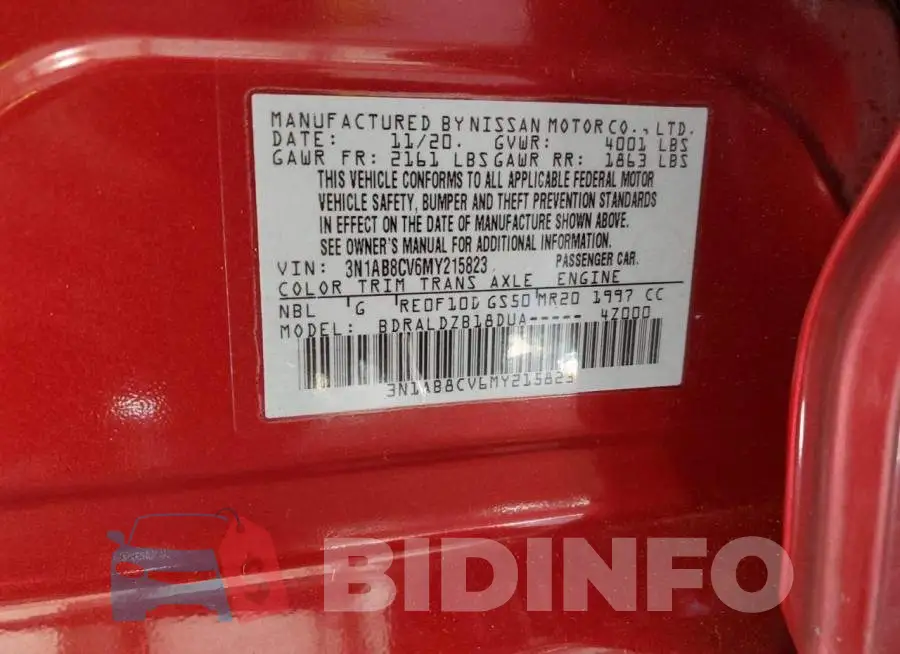 3N1AB8CV6MY215823 Photo# 12