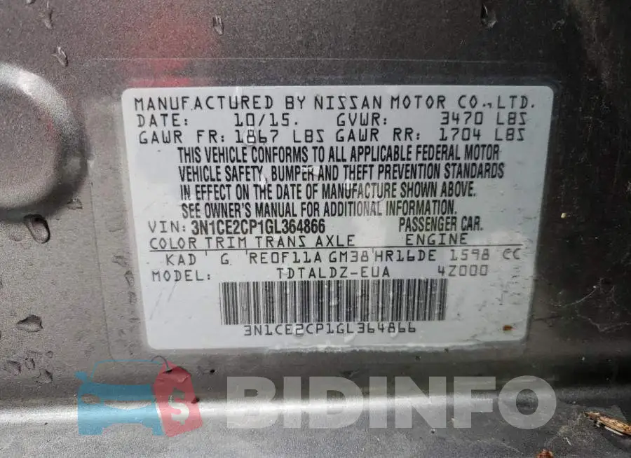 3N1CE2CP1GL364866 Photo# 12