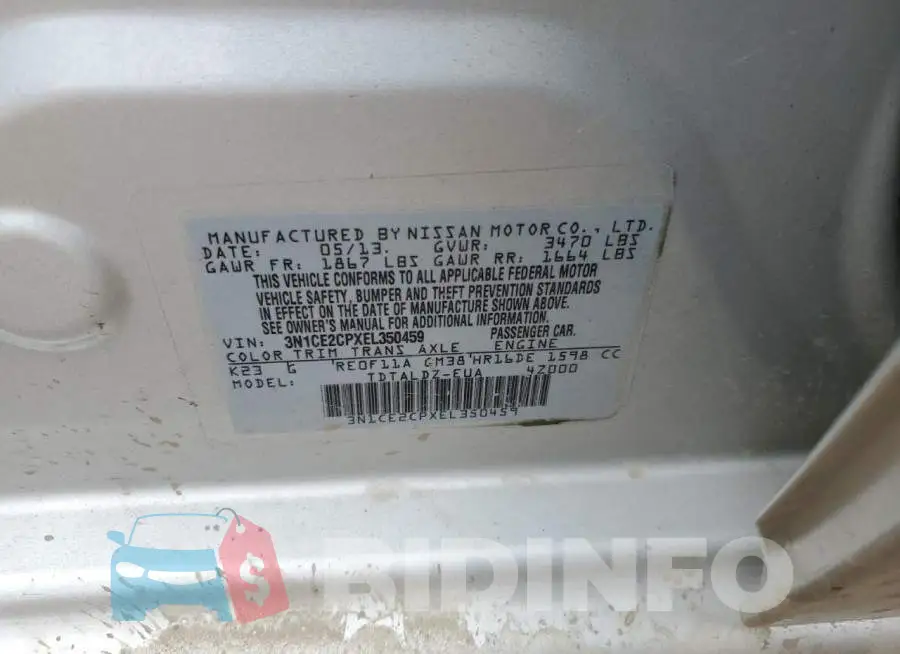3N1CE2CPXEL350459 Photo# 13