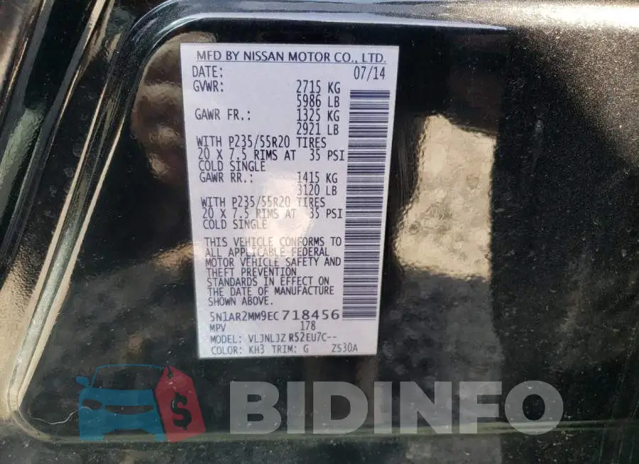 5N1AR2MM9EC718456 Photo# 13