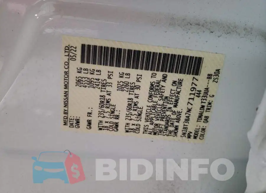 5N1BT3BA7NC711977 Photo# 13