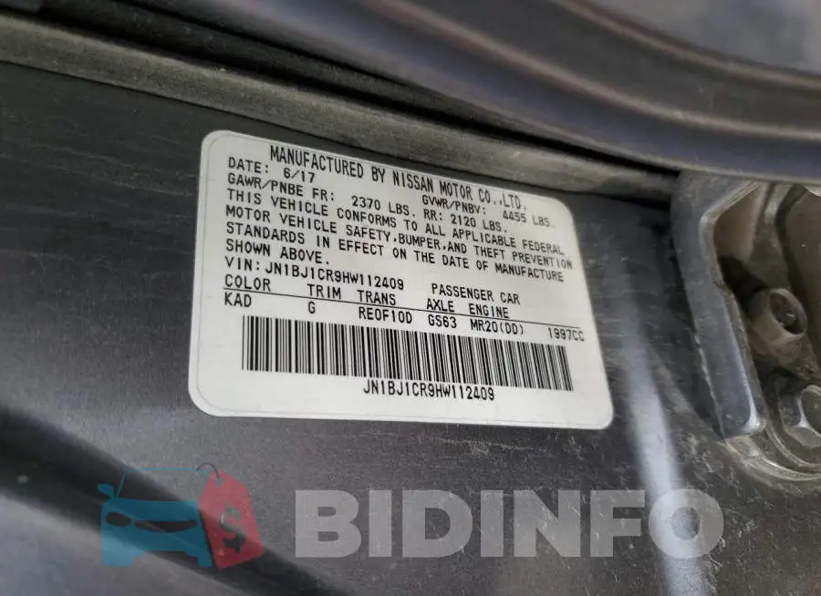 JN1BJ1CR9HW112409 Photo# 12