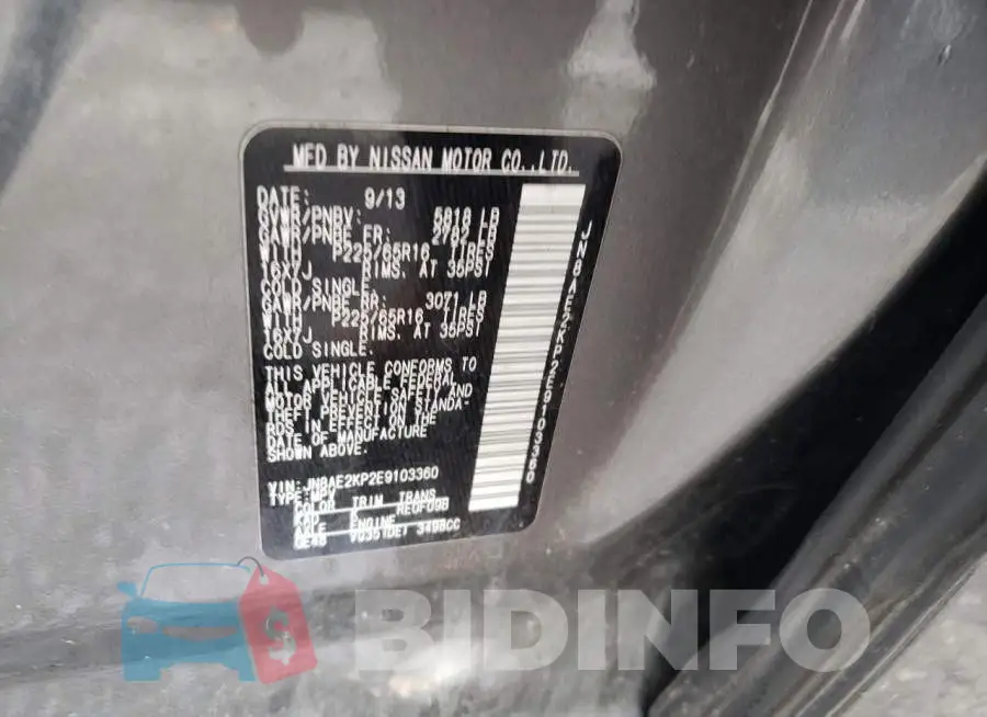 JN8AE2KP2E9103360 Photo# 14