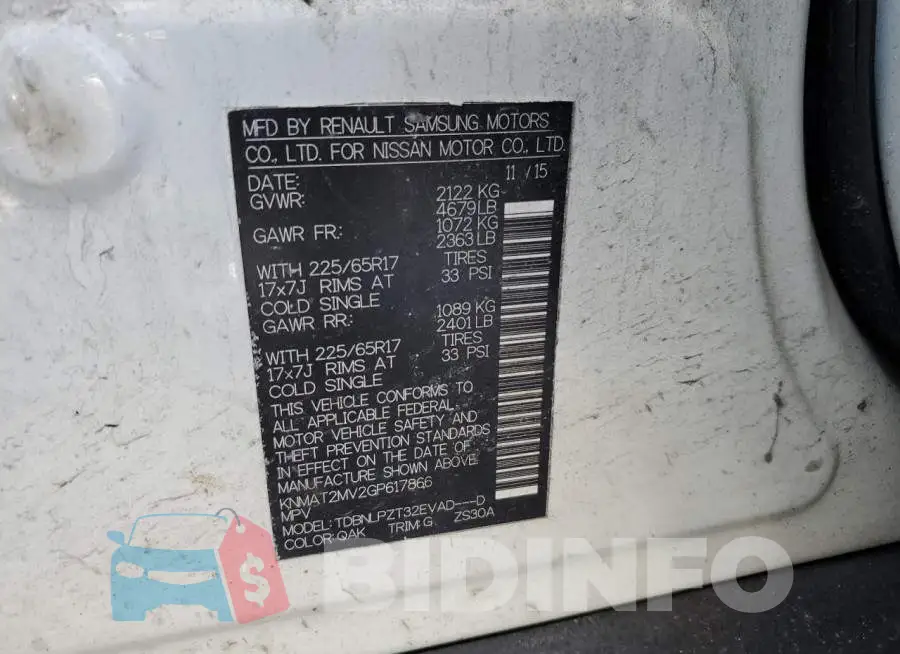 KNMAT2MV2GP617866 Photo# 13