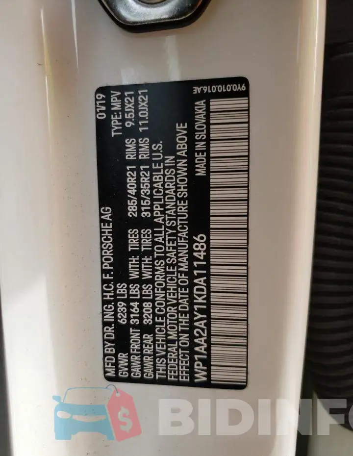 WP1AA2AY1KDA11486 Photo# 13