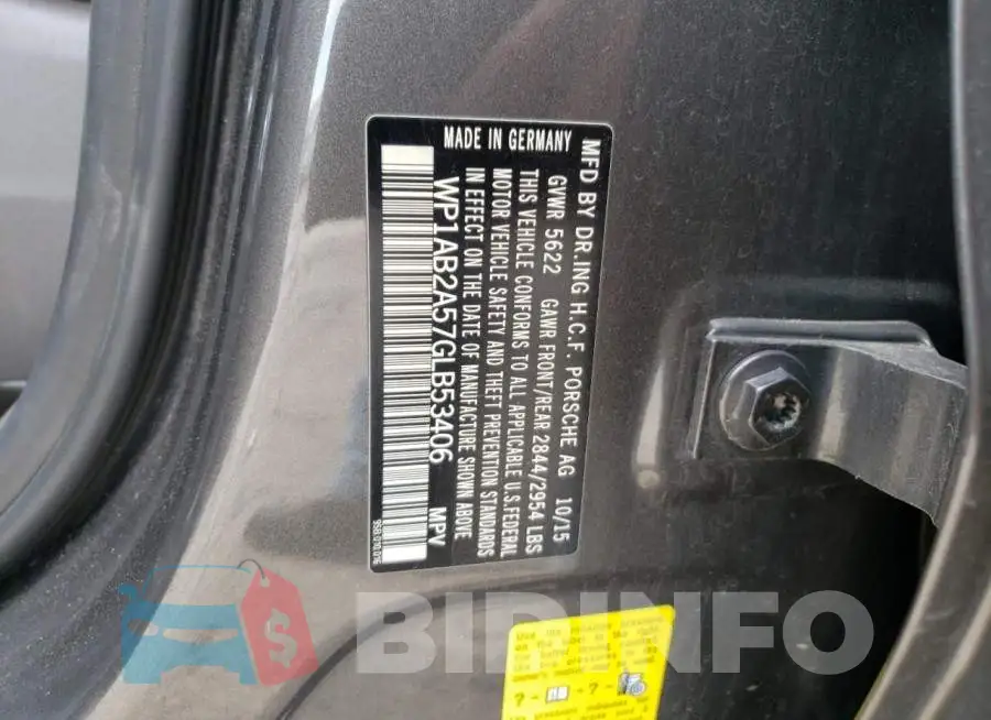 WP1AB2A57GLB53406 Photo# 13
