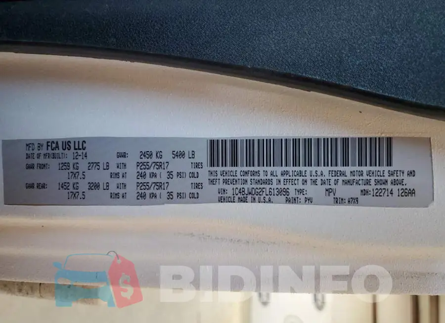 1C4BJWDG2FL613096 Photo# 13
