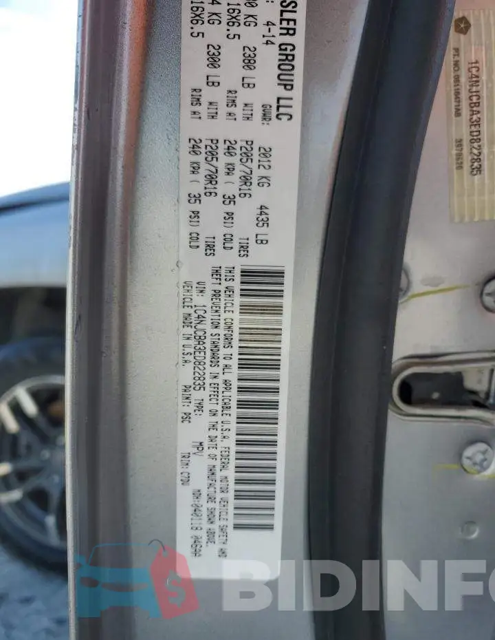 1C4NJCBA3ED822835 Photo# 13