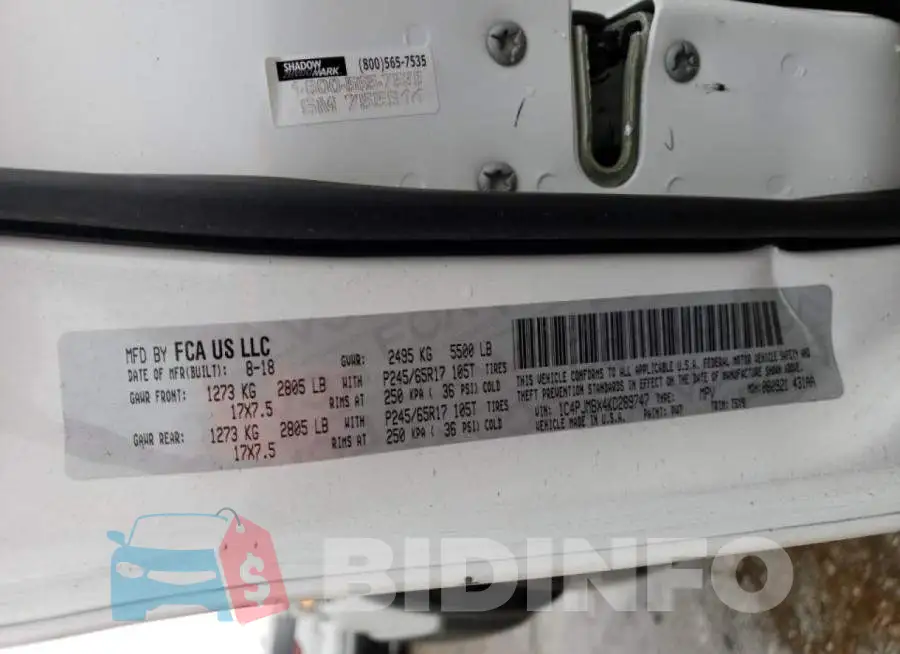 1C4PJMBX4KD289747 Photo# 13