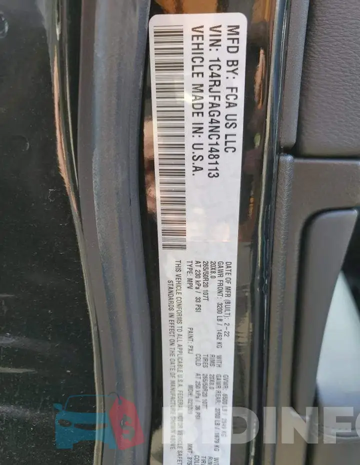 1C4RJFAG4NC148113 Photo# 13