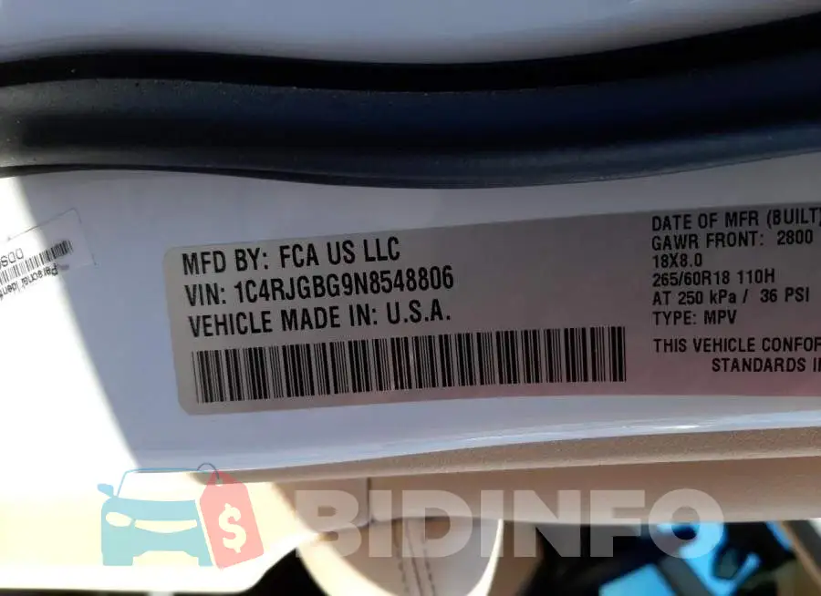 1C4RJGBG9N8548806 Photo# 13