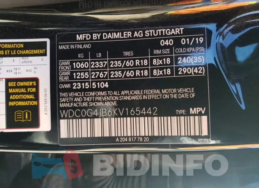 WDC0G4JB6KV165442 Photo# 13