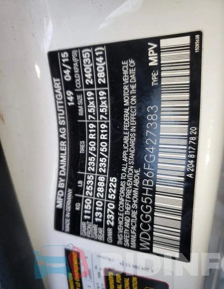WDCGG5HB6FG427383 Photo# 14
