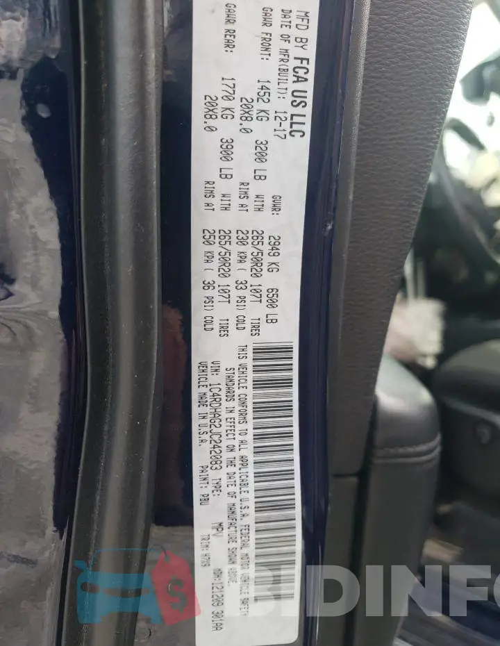 1C4RDHAG2JC242083 Photo# 13