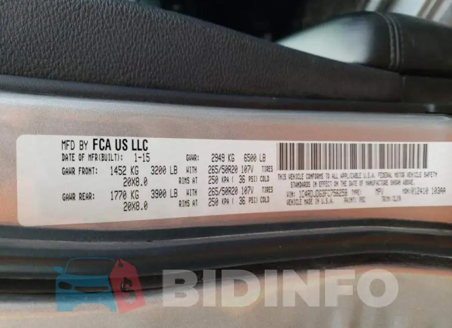 1C4RDJDG3FC756258 Photo# 13