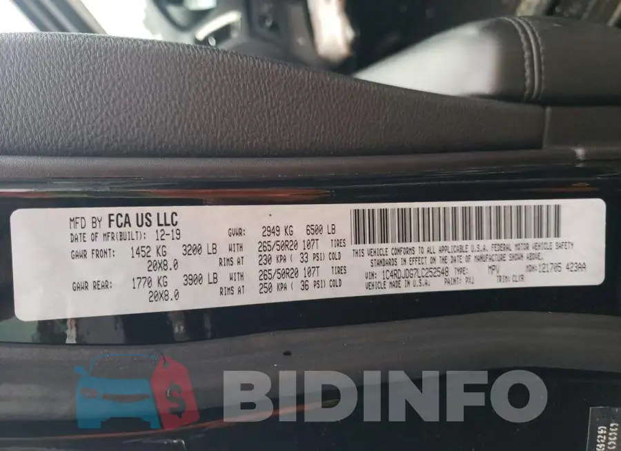 1C4RDJDG7LC252548 Photo# 13