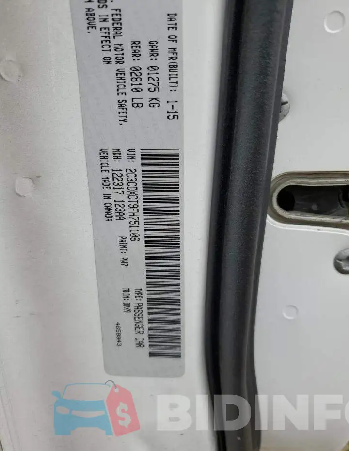 2C3CDXCT9FH751106 Photo# 12