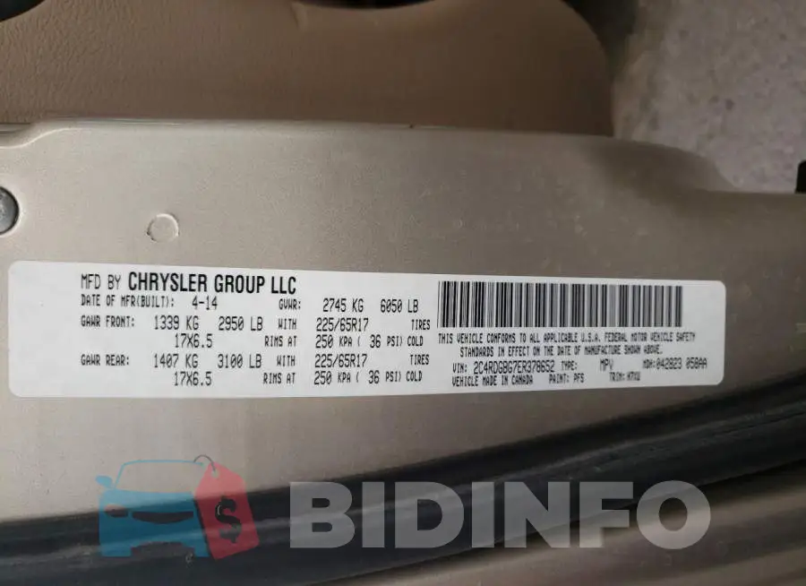2C4RDGBG7ER378652 Photo# 13