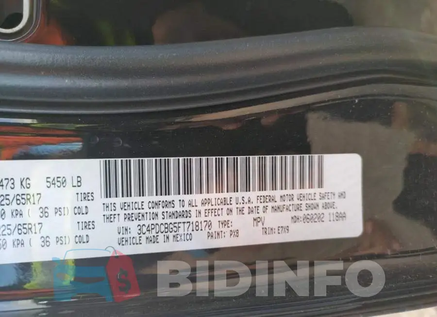 3C4PDCBG5FT718170 Photo# 12