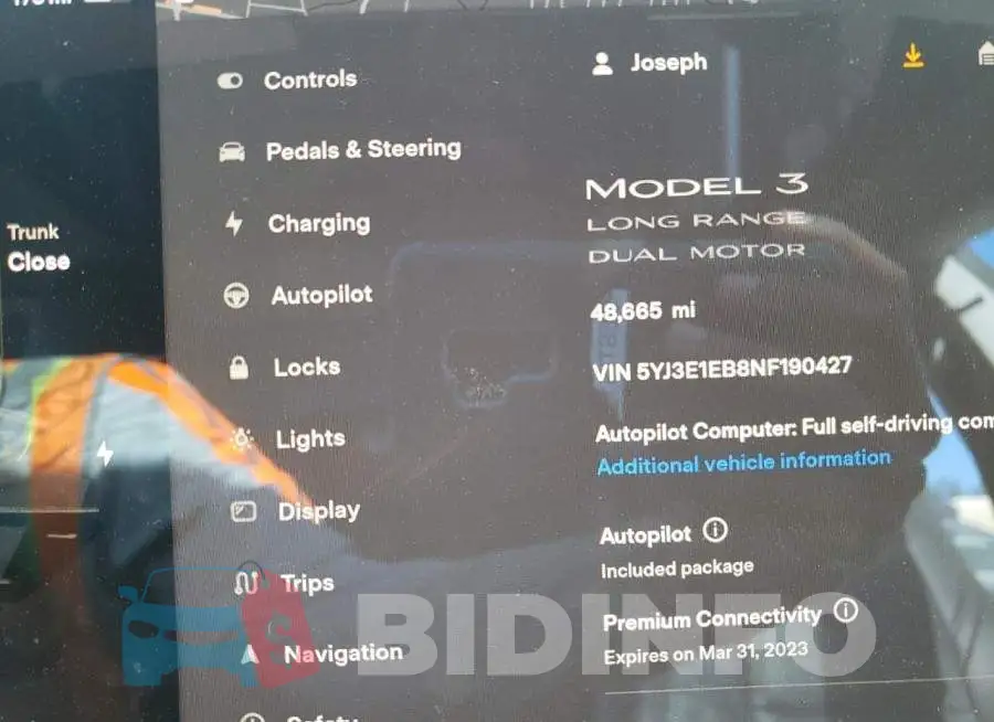 5YJ3E1EB8NF190427 Photo# 9