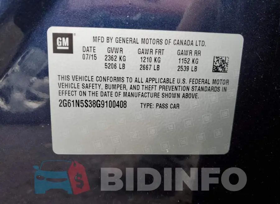 2G61N5S38G9100408 Photo# 12