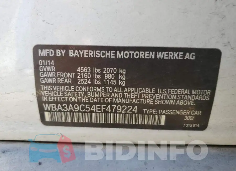 WBA3A9C54EF479224 Photo# 12