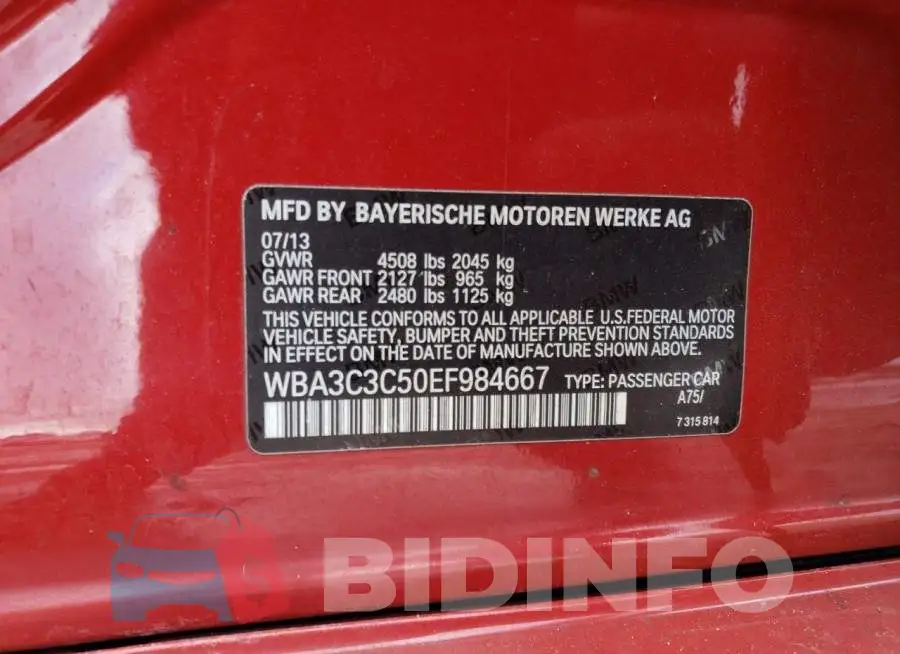 WBA3C3C50EF984667 Photo# 12