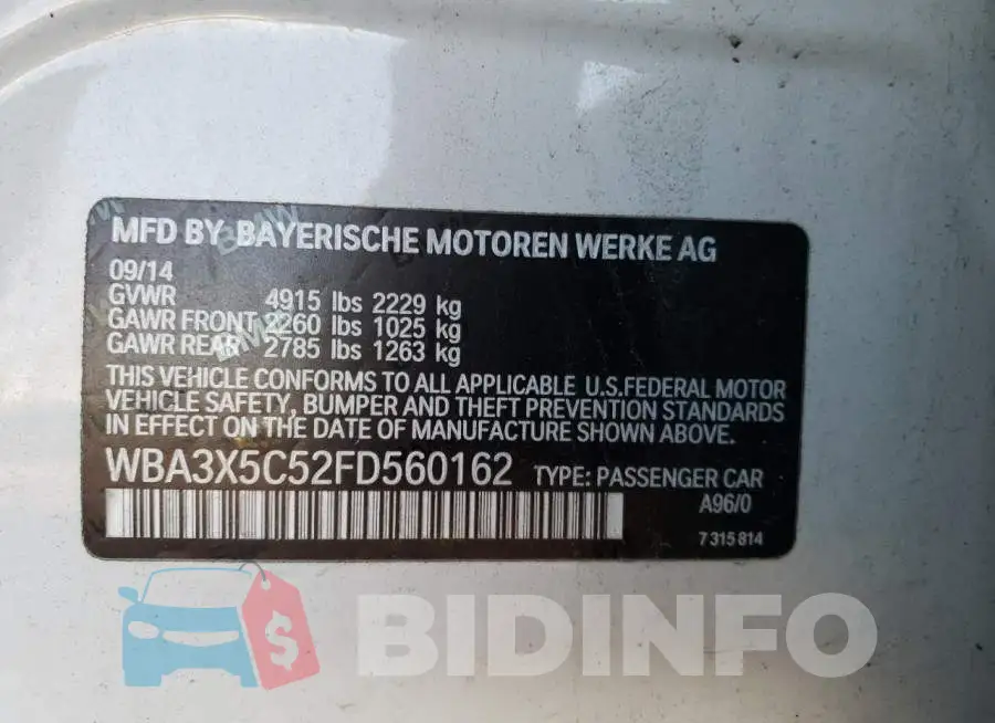 WBA3X5C52FD560162 Photo# 12