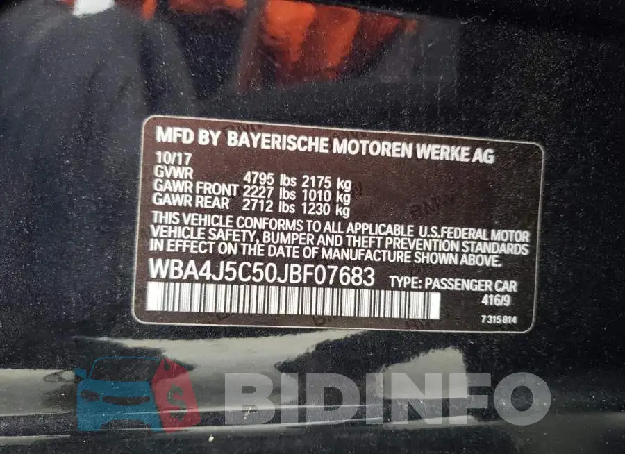 WBA4J5C50JBF07683 Photo# 12