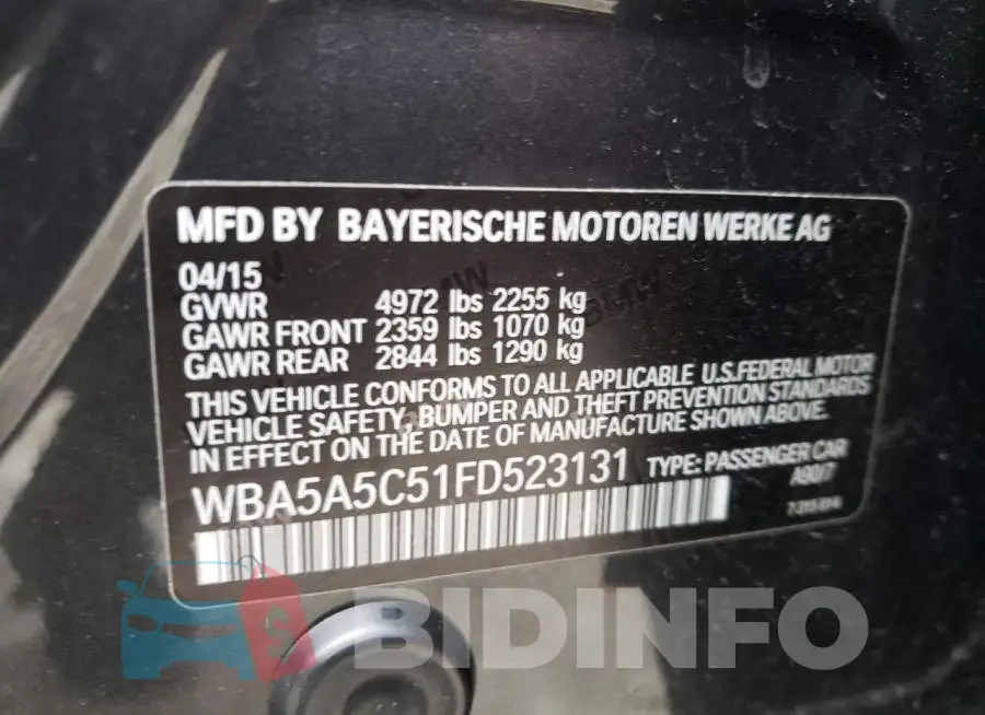WBA5A5C51FD523131 Photo# 12