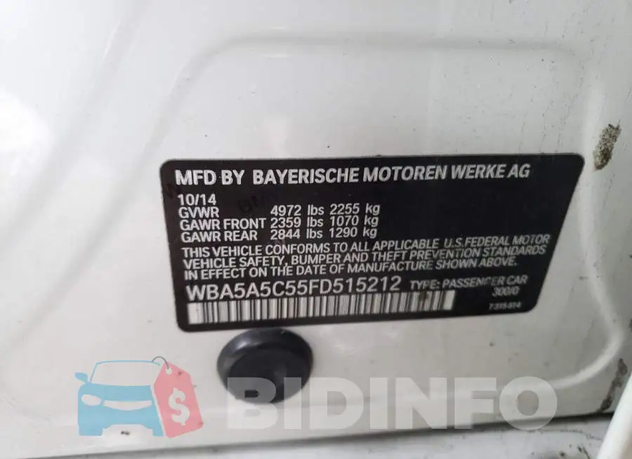 WBA5A5C55FD515212 Photo# 12