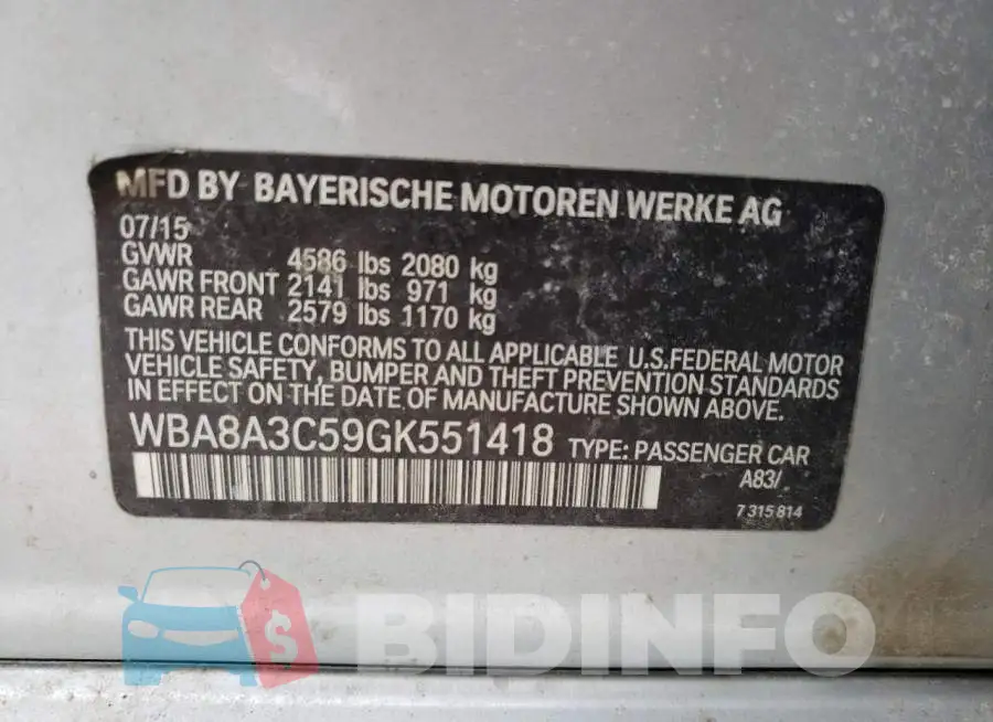 WBA8A3C59GK551418 Photo# 12