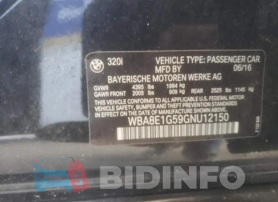 WBA8E1G59GNU12150 Photo# 12