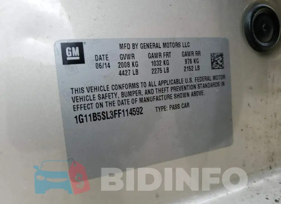 1G11B5SL3FF114592 Photo# 13
