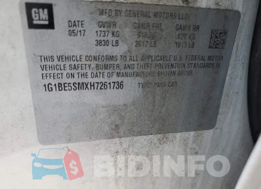 1G1BE5SMXH7261736 Photo# 12