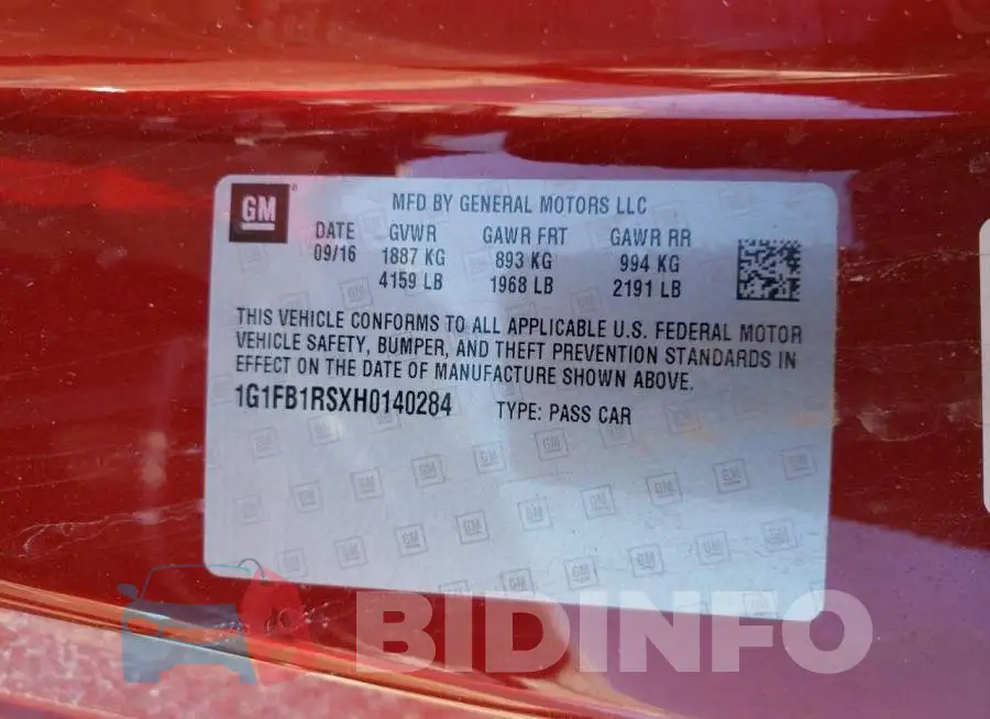 1G1FB1RSXH0140284 Photo# 12